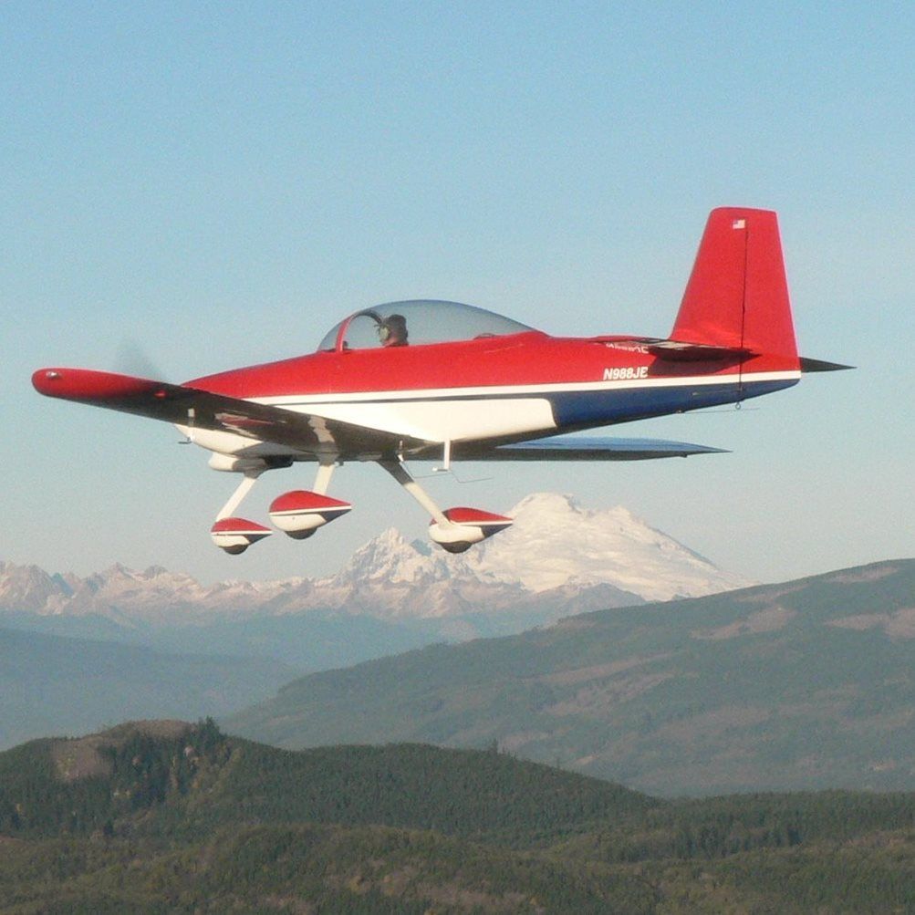 Vans RV-8 (N988JB) - Mount Baker in background.