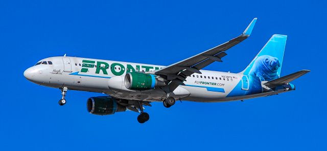 Airbus A320 (N238FR) - N238FR Frontier Airlines Airbus A320-214 s/n 7458 "Hugh the Manatee" - Harry Reid International Airport  KLASbr /Photo: TDelCorobr /January 8, 2024