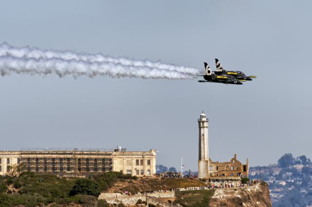 Aero L-39 Albatros (ES-YLF) - 9th Oct., 2016;  SFO Fleet Week Airshow.  Last escape from Alcatraz was in 1962 and the US Federal Prison was closed in 1963. Perhaps the tail numbers at the airshow commemorate the last escape? 