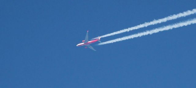 Airbus A330-200 (D-ABXD) - 22nd Feb 2014. Flight BER7402 (Dusseldorf-La Romana) at FL360 over Southern England at 1005GMT