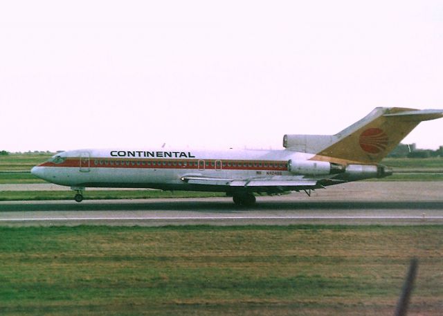 Boeing 727-100 (N40486) - KDEN - taken from the old photo platform area on the south complex runways - this was one of many Continental 727-1s I caught landing this day - a real treat and perfect location for filming aircraft at the old Denver Stapleton airport.Another one of my bad FB scanners.br /br /N40486 Boeing 727-22 18848 177 JT8D-7B 486 Continental Air Lines 1965 