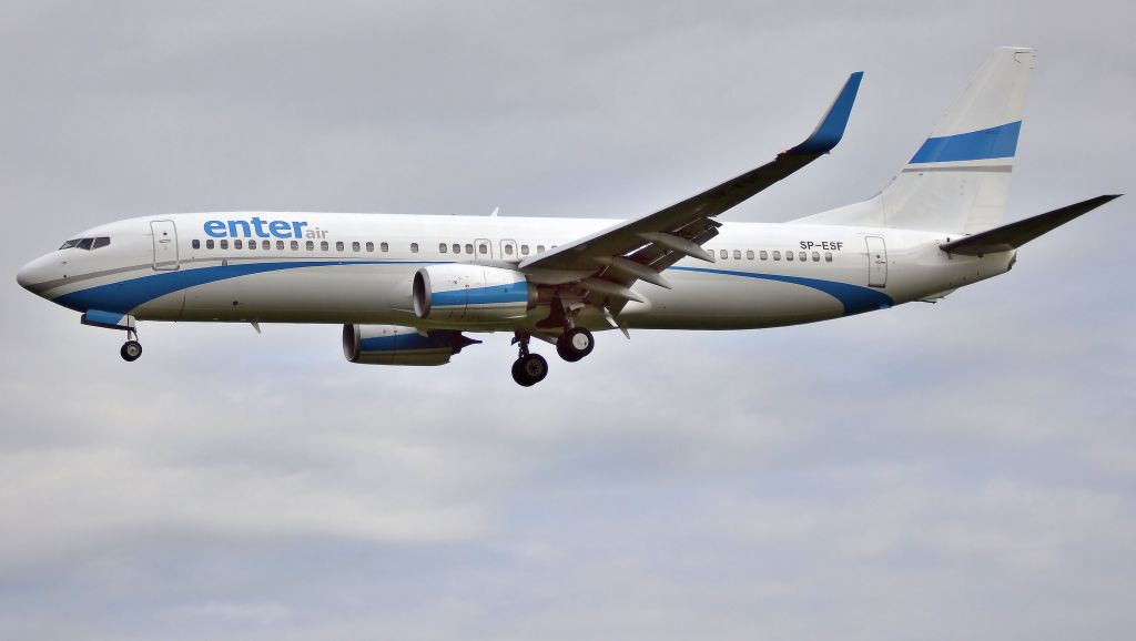 Boeing 737-800 (SP-ESF) - Enter Air - B737-8ASWL  (SP-ESF) mid morning arrival at NCL. (Photo May 2019)