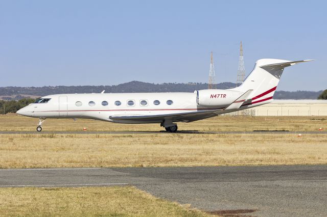 Gulfstream Aerospace Gulfstream G650 (N47TR) - AvWest (N47TR) Gulfstream Aerospace G-VI (G650) taxiing at Wagga Wagga Airport