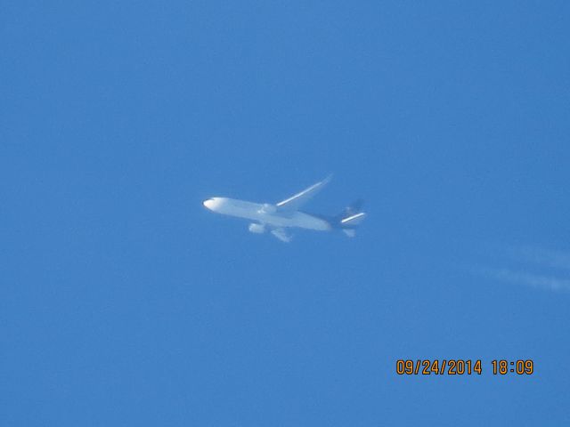 BOEING 767-300 (N309UP) - UPS flight 2920 from SDF to SAN over Southeastern Kansas at 36,000 feet.