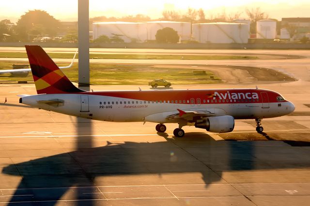 Airbus A320 (PR-AVQ) - in a sunset light.