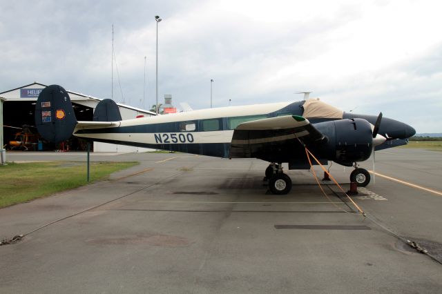 Beechcraft 18 (N2500) - Now long time resident at Redcliffe - Volpar tri-gear conversion.