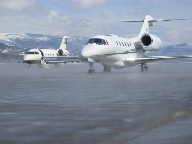 — — - A warm winter day at the Vail Valley Jet Center