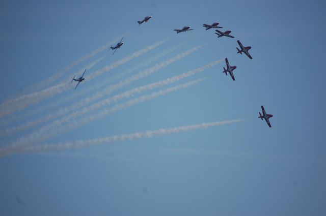 — — - The Snowbirds fly over Niagara Falls on May 29, 2013