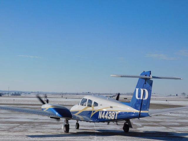 Piper PA-44 Seminole (N4438T) - A clear day in January meant a busy day of flying for University of Dubuque Aviation students.  In this case, a nearly empty ramp was a good thing!!!  N4438T returns to the ramp after a flight on this beautifully clear morning.  