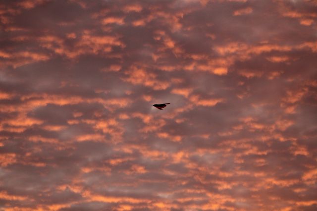 Northrop Spirit — - B-2 Flyover of Bills at Chiefs playoff game, 23 January 2022, as seen from Blue Springs, Missouri