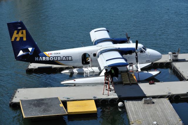 De Havilland Canada Twin Otter (C-GQKN) - Twin Otter with lower cowlings swung open for inspection 