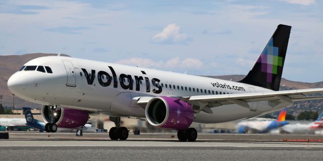 Airbus A320neo (N544VL) - VOI's N544VL rotating from 16L to begin the second half of a Guadalajara - Reno - Guadalajara (GDL-RNO-GDL) round trip route.