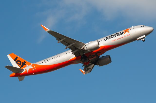 Airbus A321neo (VH-OFQ) - A tire explosion during maintenance caused debris to fly everywhere, damaging the rudder and requiring a new unpainted rudder to be fitted onto the vertical stabiliser.
