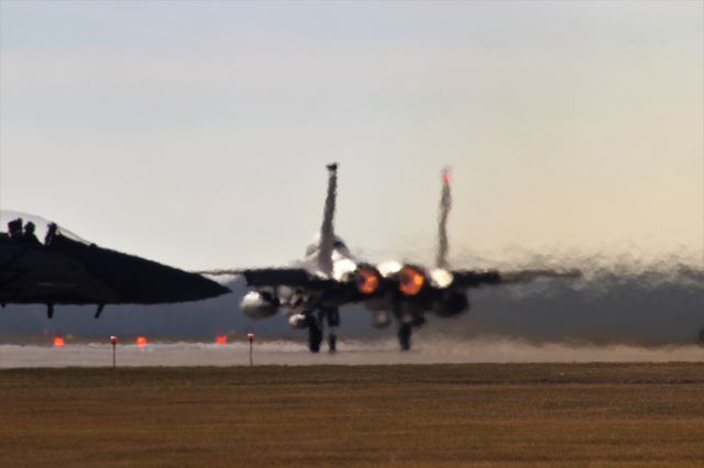 McDonnell Douglas F-15 Eagle — - 334th Fighter Group on their way back to Seymour johnson AFB.br /br /Enjoyed seeing our tax payer $$s at work.   