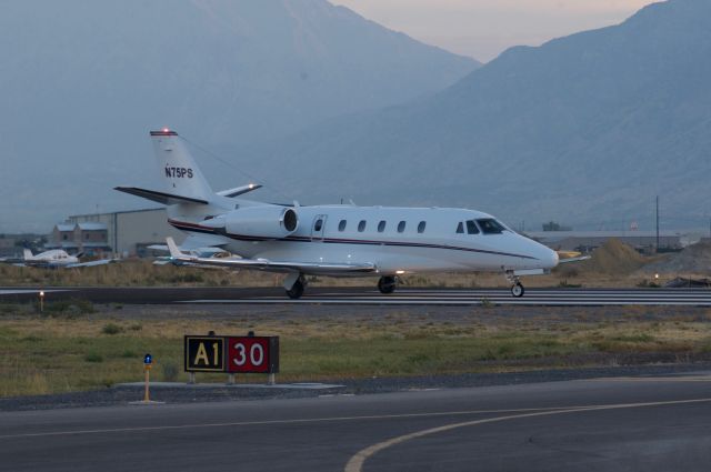 Cessna Citation Excel/XLS (N75PS) - Departing 30 for a reposition to KPVU in preparation for a Citation Demo at the Wings and wheels airshow later in the day. br /Best viewed in full! 