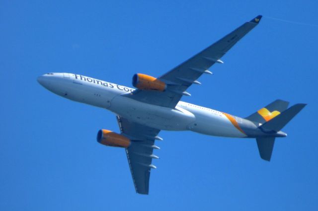 Airbus A330-200 (G-OMYT) - Shown here is a Thomas Cook Airline Airbus A330 a few minutes until it lands in the Autumn of 2017.