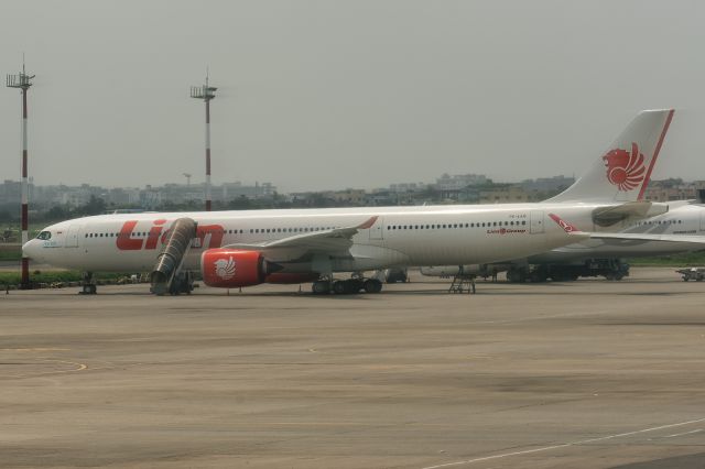 Airbus A330-900 (PK-LEQ) - 10th June., 2022: Indonesia registered Lion Air Airbus A330-900 seen parked on the ramp at Dhaka's Zia International Airport while operating chartered Hajj flights on behalf of Saudi Arabia's FlyNas. 