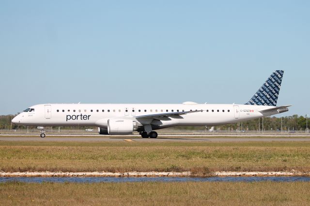 EMBRAER ERJ-190-400 (C-GZQZ) - Porter Flight 534 taxis at Southwest Florida International Airport prior to flight to Ottawa/Macdonald–Cartier International Airport (12/12/24)