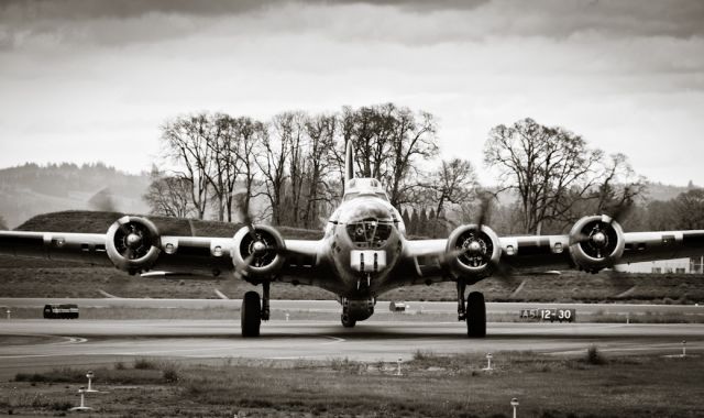 Boeing B-17 Flying Fortress (N390TH) - Liberty Belle - Just after landing at KHIO, April 2010