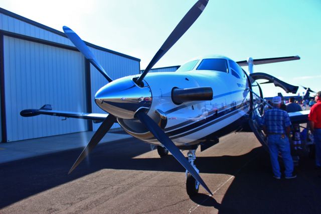 Pilatus PC-12 — - A Pilatus PC-12 sitting on the apron during fly in at Hobbs airport, June 2015.