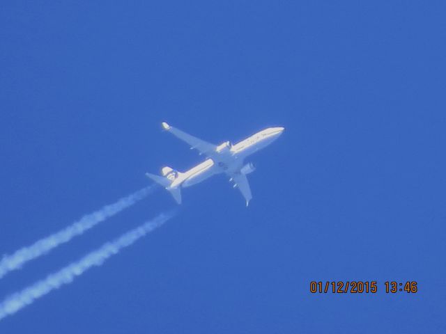 Boeing 737-800 (N596AS) - Alaska Airlines flight 774 from SEA to TPA over Southeastern Kansas at 35,000 feet.