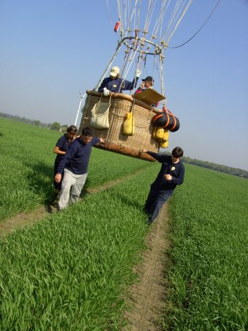 — — - "Push start a Gas Balloon". Walking closer to the field exit Not so far to carry then