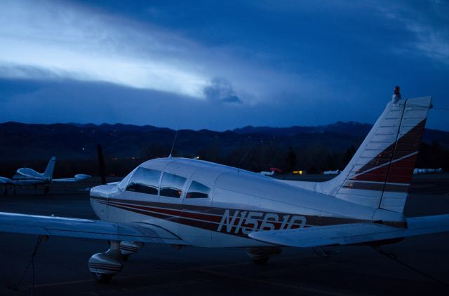 Piper Cherokee (N15610) - home field during the blue hour.