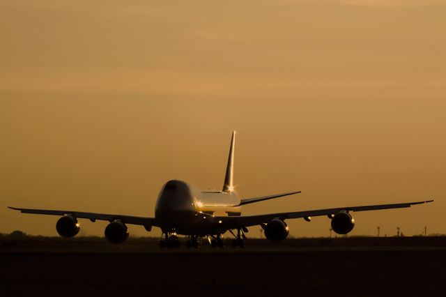 BOEING 747-8 (LX-VCI) - Last sunbeam on the Queen of Sky, CLX Cargolux in LHBP, Budapest.