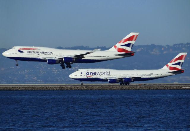 Boeing 747-400 (G-CIVL) - Two for one BA at SFO!