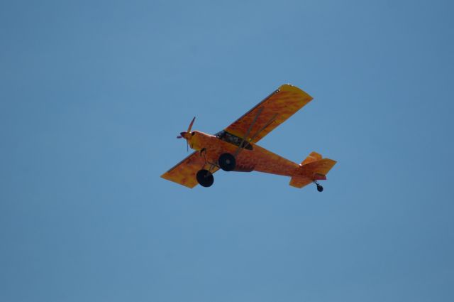 Piper L-21 Super Cub (N88WY) - Talk about it being a hot day! This super cub is HOT! Flames literally everywhere! br /Here it is departing runway 31 for a south bound departure to hopefully play off field! br /Best viewed in full! 