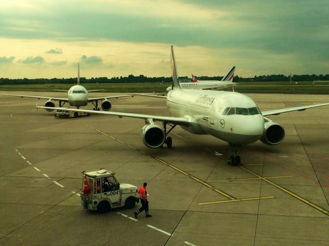 Airbus A320 — - A310 fest...Waiting for our connection at Dusseldorf.