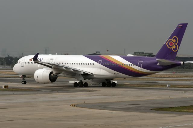 Airbus A350-1000 (HS-THY) - 26th December, 2024:  Flight TG 664 taxiing for departure to Shanghai PuDong from runway 02R at Bangkok Suvarnabhumi.