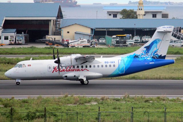 Aerospatiale ATR-42-600 (8Q-IAX) - Departing rwy 18 on 3-Jan-24 operating flight DQA226 to VRMD.