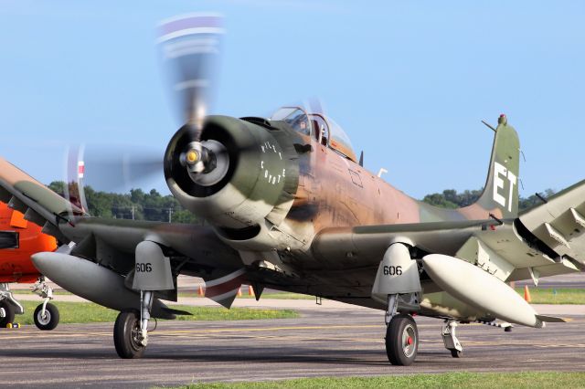 Douglas AD Skyraider (N39606) - Wiley Coyote in the Warbirds Ramp - Wednesday Show 2018.