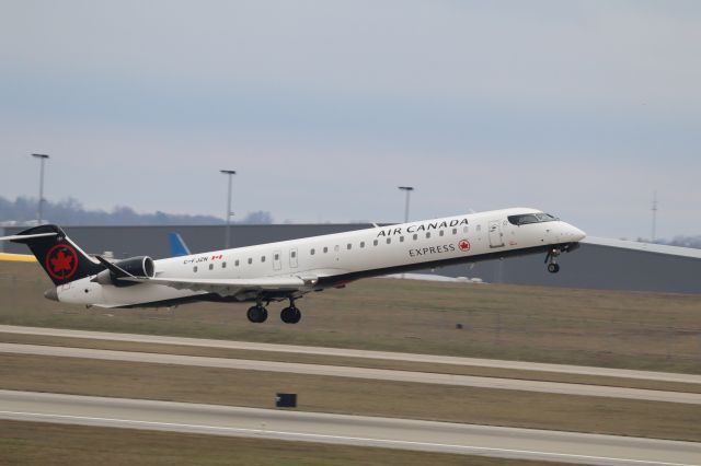 Canadair Regional Jet CRJ-900 (C-FJZN) - Departing 36R at KCVG to go up to Toronto on the daily flight. 