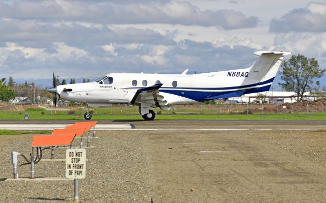 Pilatus PC-12 (N88AQ) - Advanced Airline's PC12 departing Merced Yosemite Regional Airport