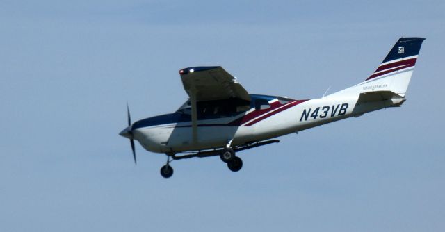 Cessna 206 Stationair (N43VB) - About to touch down is this 2017 Cessna Turbo 206H Stationair HD in the Summer of 2023.