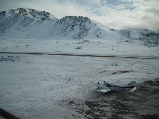 Piper Seneca (N1068U) - View from the tower at Kulasuk, Greenland.  Yes it is cold !