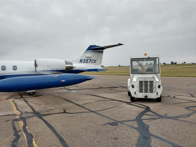N357CK — - Medevac Learjet 35A connected to a GPU.