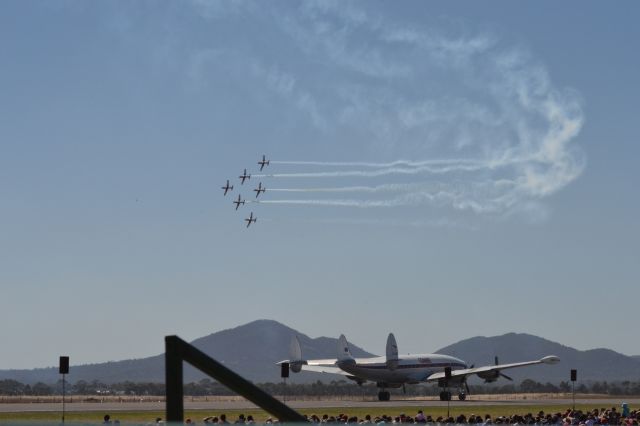 — — - Roulettes flying over the HARS Lockheed Constellation at the Australian International Airshow 2013.