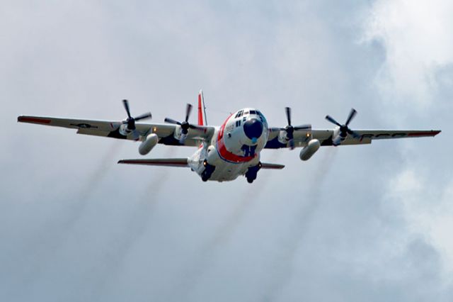 CG1502 — - 4/10/13:  U. S. Coast Guard Lockheed HC-130H Hercules #CG-1502 from Coast Guard Air Station Clearwater on short final approach over Miami Lakes enroute to runway 9-left at Opa-locka Executive Airport, home of USCG Air Station Miami.