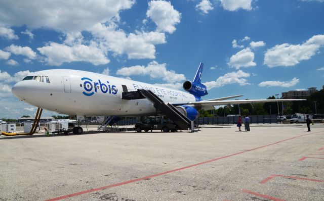 McDonnell Douglas DC-10 (N330AU) - Orbis being serviced.