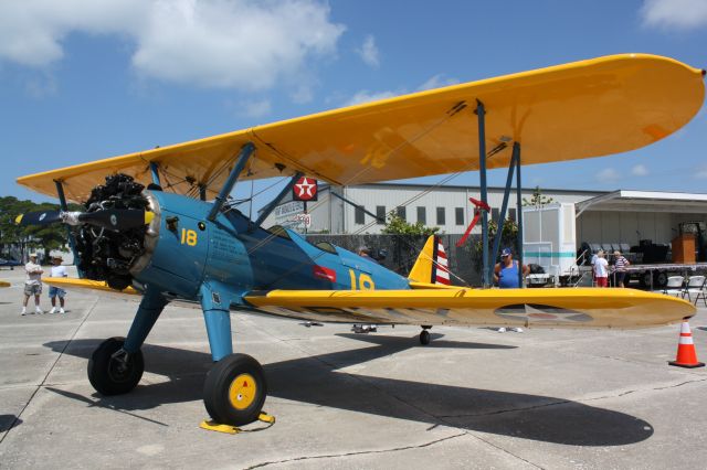 Experimental 100kts-200kts (N55262) - Stearman PT-17 on static display at Armed Forces Day at Venice Airport