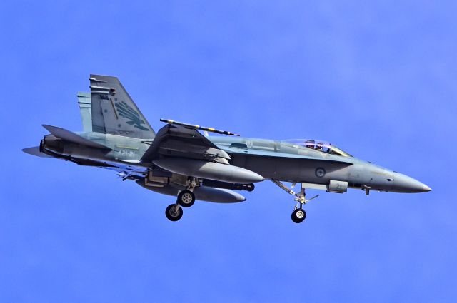 McDonnell Douglas FA-18 Hornet (A2121) - Red Flag, Nellis AFB, NV - Royal Australian Air Force 77th Squadron F/A-18 Hornet - TDelCorobr /Red Flag 14br /January 27, 2013