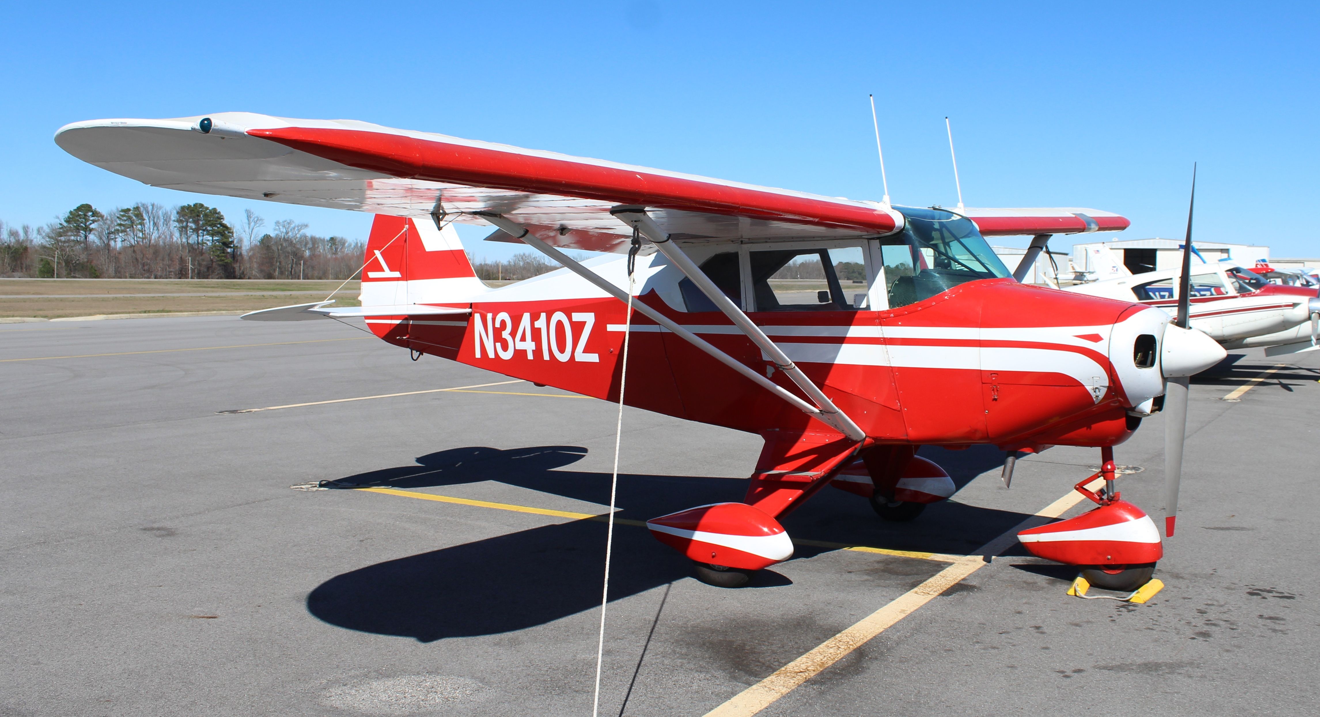 Piper PA-22 Tri-Pacer (N3410Z) - A 1960 PA-22-150 Piper Tri-Pacer tied down on the ramp at Thomas J. Brumlik Field, Albertville Regional Airport, AL - February 25, 2017.