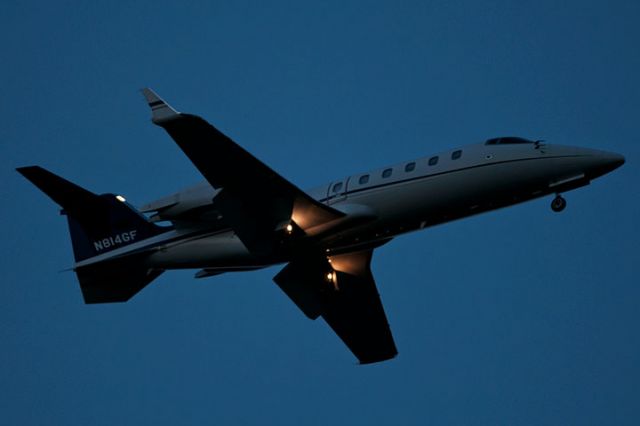 Learjet 60 (N814GF) - 12/9/12:  LearJet 60 on short final approach over Miami Lakes after sunset enroute to runway 9L at Opa-locka Executive Airport.