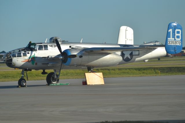 North American TB-25 Mitchell (N125AZ) - N125AZ B-25J sitting on the tarmac at KFSD - 6-21-2012