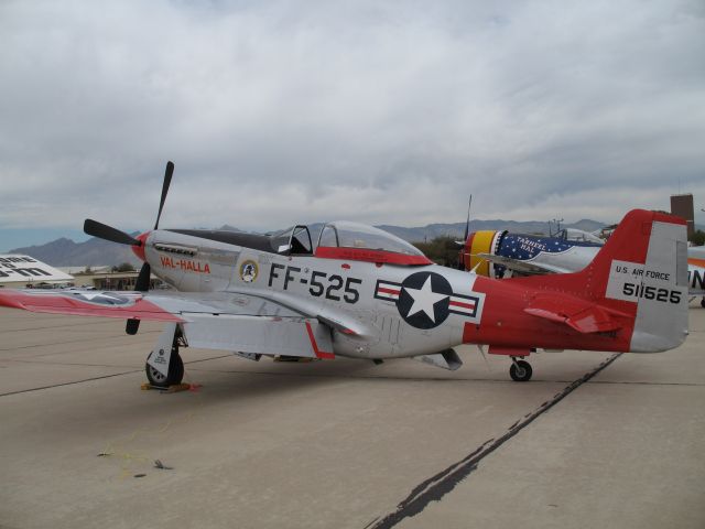 North American P-51 Mustang (N151AF) - Val Halla P-51D at Heritage Flight 2008, Davis Monthan AFBbr /For those of you who notice it, there is a 57th FIS patch on the aircraft.  The 57th FIS was home based at Keflavik Iceland