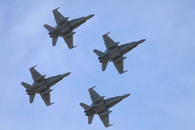 McDonnell Douglas FA-18 Hornet — - Flight of 4 RAAF Hornets at the 2010 RAAF Airshow