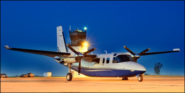 Rockwell Turbo Commander 690 (N121ML) - Parked on the ramp at the Merced Regional Airport